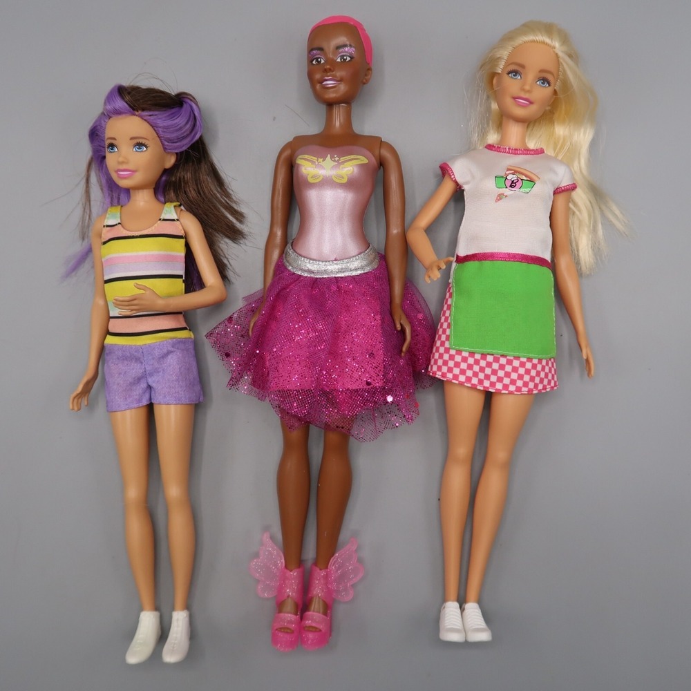 Barbie Doll Lot 3 Blonde Pink Brown Hair Dressed 2013 Mattel MGA Ballerina